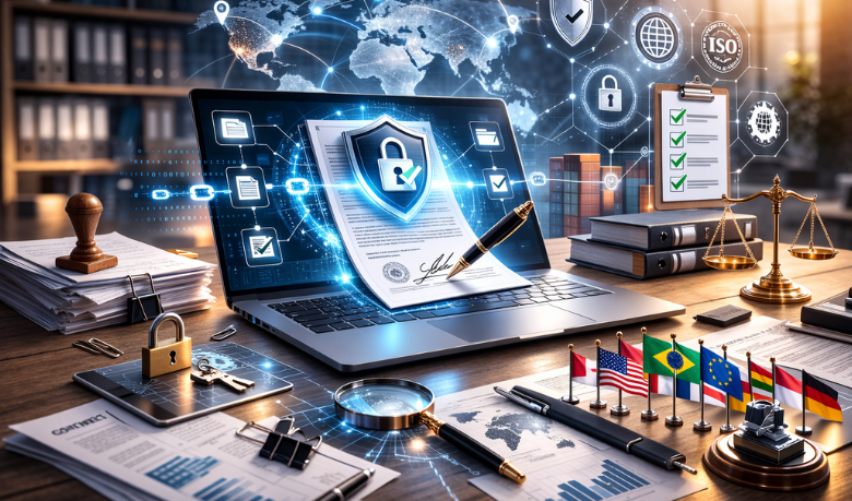 A digitalização com segurança garante contratos rastreáveis e aderentes a normas internacionais, destaca Arqdigital LTDA.