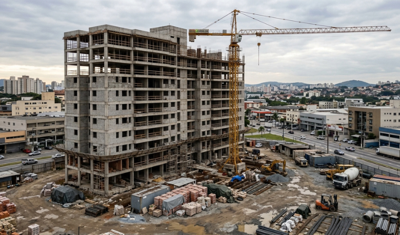 Construção civil desacelera no Brasil em 2026: o que o recuo do PIB muda para arquitetos e compradores de imóveis